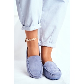 EVE Mocassins Femme Bleu Daim Morreno 2