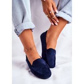 Mocassins Femme Bleu Marine Daim Morreno 1