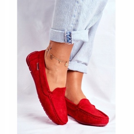 EVE Mocassins Rouges Femme En Daim Morreno 1
