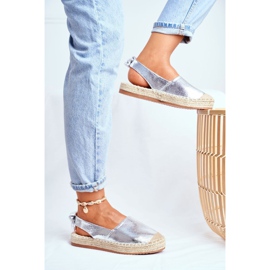 FRJ Espadrilles Contour Argentées Pour Femmes gris 1