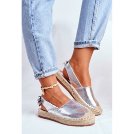 FRJ Espadrilles Contour Argentées Pour Femmes gris 2