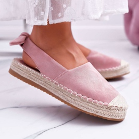 FRJ Espadrilles Femme Suède Contour Rose 1