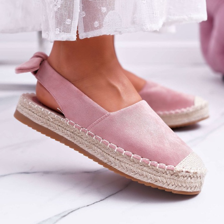 FRJ Espadrilles Femme Suède Contour Rose 1