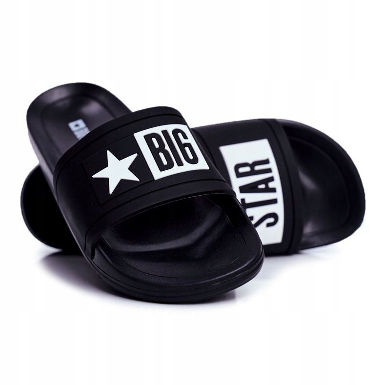 Pantoufles Big Star noires pour enfants et adolescents DD374150 le noir 1