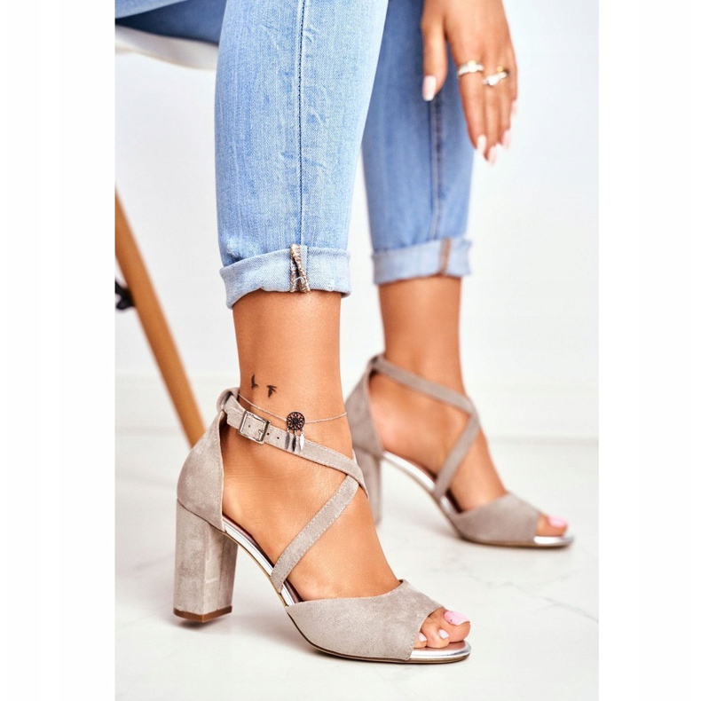 Sandales Pour Femmes À Talons Hauts Sergio Leone Gris SK865 1 Sandales Pour Femmes À Talons Hauts Sergio Leone Gris SK865 1