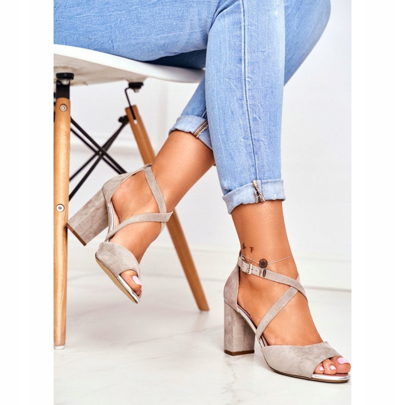 Sandales Pour Femmes À Talons Hauts Sergio Leone Gris SK865 2 Sandales Pour Femmes À Talons Hauts Sergio Leone Gris SK865 2