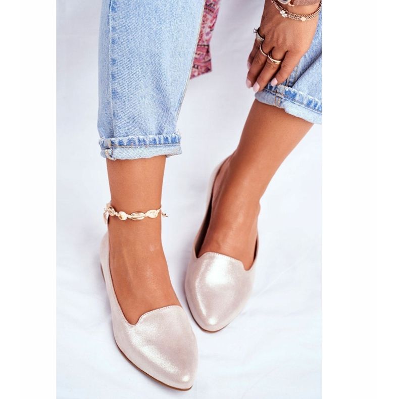 Ballerines Femme Sergio Leone Beige Or BL610 d'or 1