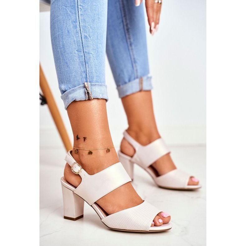 Sandales À Talons Hauts Pour Femmes Sergio Leone Beige Perła SK778 1 Sandales À Talons Hauts Pour Femmes Sergio Leone Beige Perła SK778 1