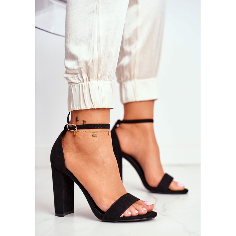 ADY Sandales À Talons Pour Femmes En Daim Noir Anastasie le noir 1