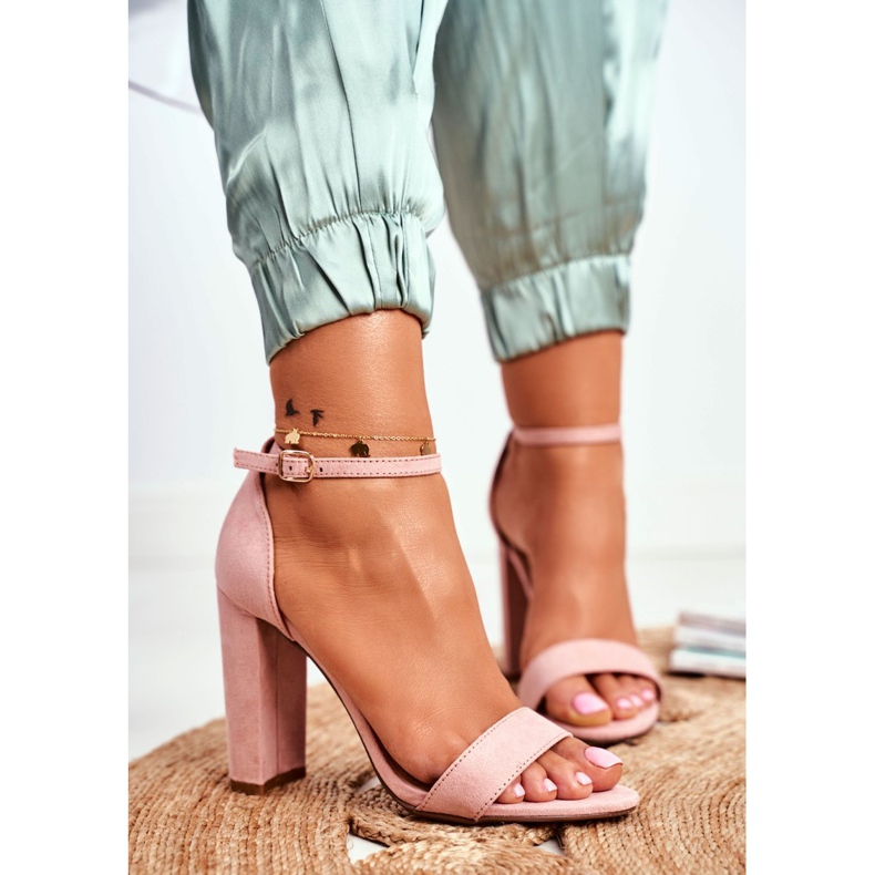 ADY Sandales À Talons Pour Femmes En Daim Rose Anastasie 1