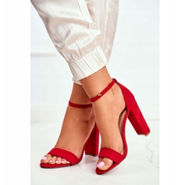 FW1 Sandales À Talons Pour Femmes En Daim Rouge Anastasie 4