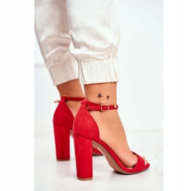 FW1 Sandales À Talons Pour Femmes En Daim Rouge Anastasie 3