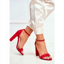 FW1 Sandales À Talons Pour Femmes En Daim Rouge Anastasie 5