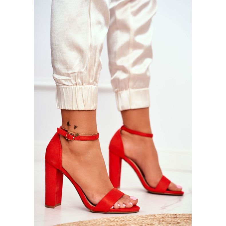 FW1 Sandales à Talon Femme Daim Orange Anastasie 2