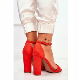 FW1 Sandales à Talon Femme Daim Orange Anastasie 3