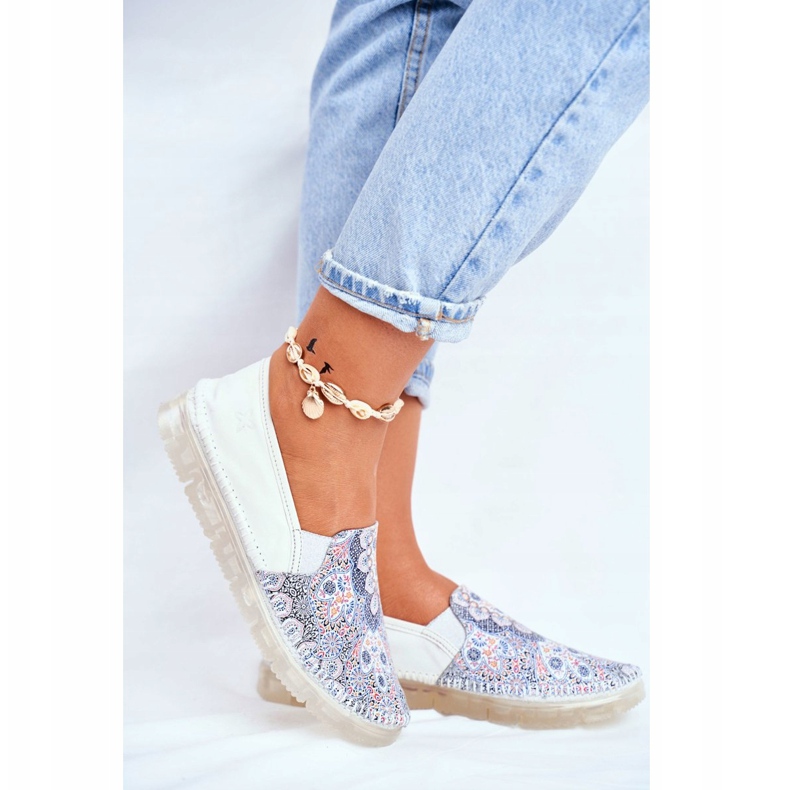 Bottines Femme Brogues Maciejka Cuir Blanc 03512-46 blanche multicolore 2