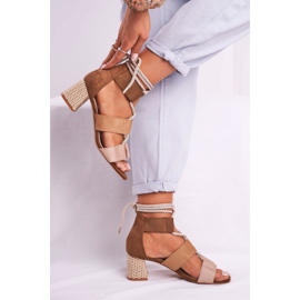 Bellucci Sandales À Talons Pour Femmes En Daim Beige Beckie 2