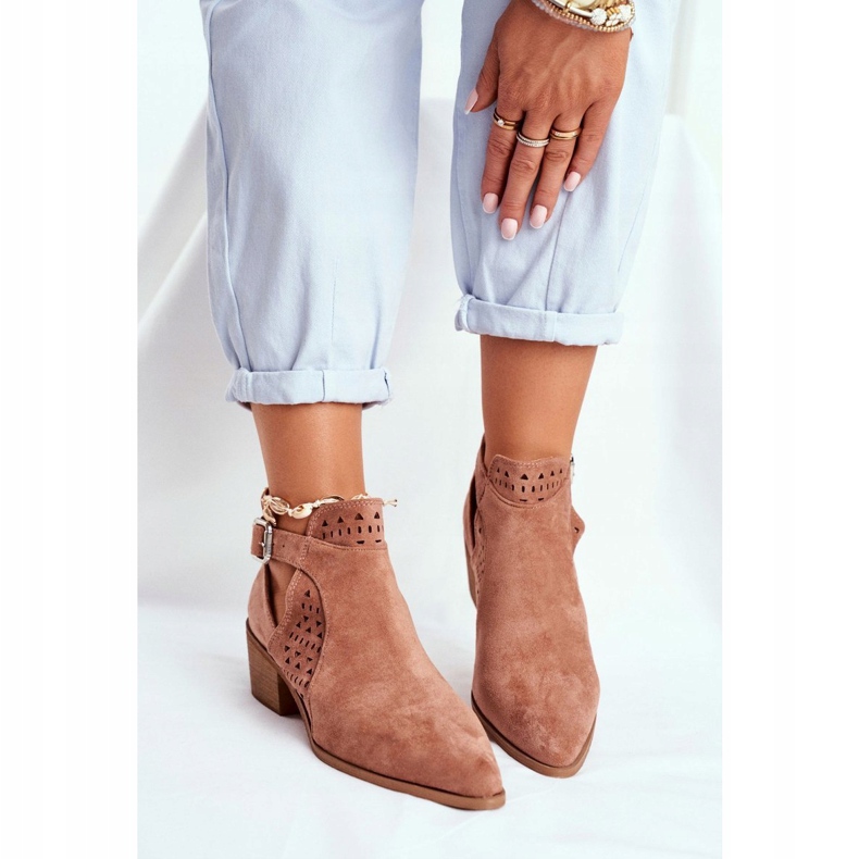 FB1 Bottines femme à ressort découpé Rose Rita 1 FB1 Bottines femme à ressort découpé Rose Rita 1