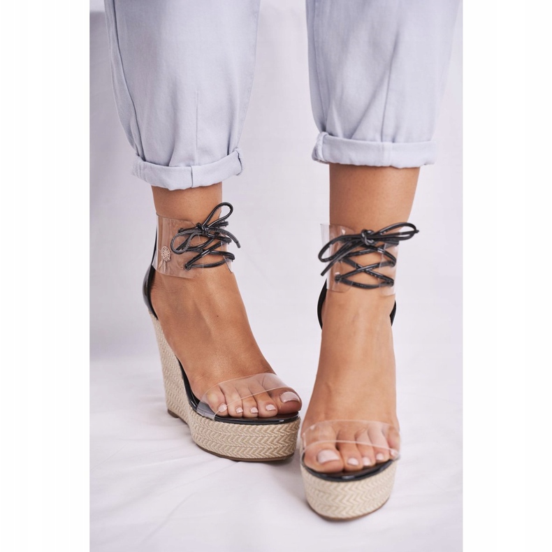 FB1 Sandales Femme Sur Compensée Noir Beautiful Way le noir 2