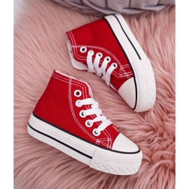 FRROCK Baskets montantes classiques pour enfants avec fermeture à glissière Filemon rouge 2