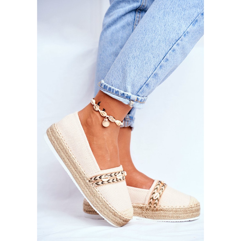 HAN Espadrilles Femme Sur Une Plateforme En Lin Beige Mindi 2 HAN Espadrilles Femme Sur Une Plateforme En Lin Beige Mindi 2