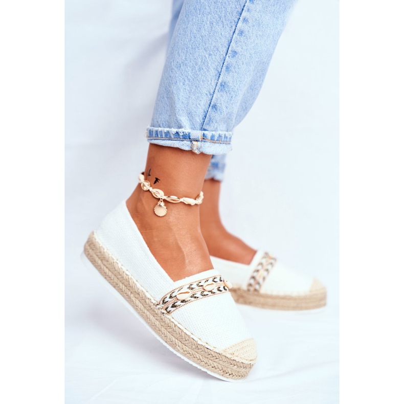 HAN Espadrilles Femme Sur Plateforme En Lin Blanc Mindi blanche 2