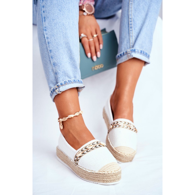 HAN Espadrilles Femme Sur Plateforme En Lin Blanc Mindi blanche 1