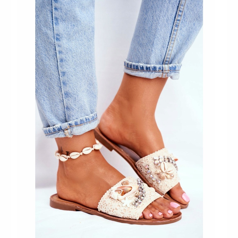 HAN Chaussons Femme Beige Coquillages Espagne 1 HAN Chaussons Femme Beige Coquillages Espagne 1