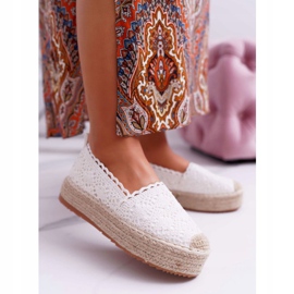 ADY Espadrilles Femme Dentelle Blanche Desante Plateforme 1