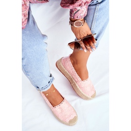 ADY Espadrilles Femme Dentelle Rose Desante Plateforme 1