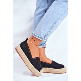 ADY Espadrilles Femme Dentelle Noir Desante Plateforme 2 ADY Espadrilles Femme Dentelle Noir Desante Plateforme 2