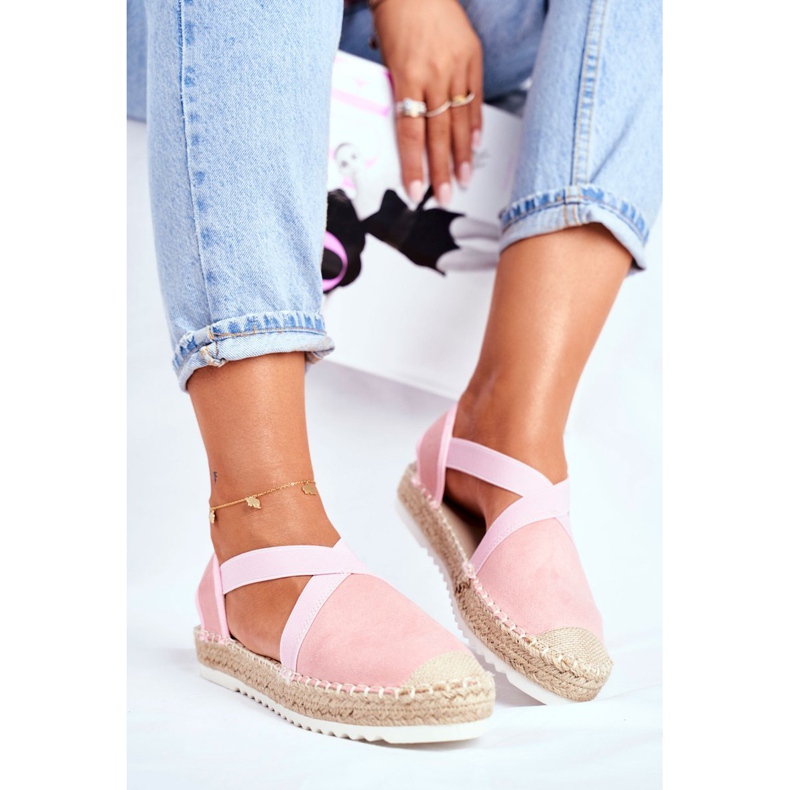 ADY Espadrilles pour femme à motif rose découpé 1 ADY Espadrilles pour femme à motif rose découpé 1