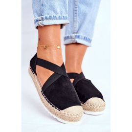 ADY Espadrilles pour femmes à motif noir découpé le noir 3
