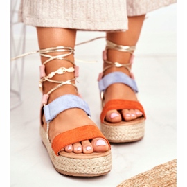 Espadrilles Femme Sur La Plateforme Nouée Orange Fuerta 2