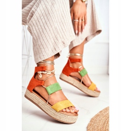 Espadrilles Femme Sur La Plateforme Nouées Jaune Fuerta 2