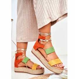Espadrilles Femme Sur La Plateforme Nouées Jaune Fuerta 3
