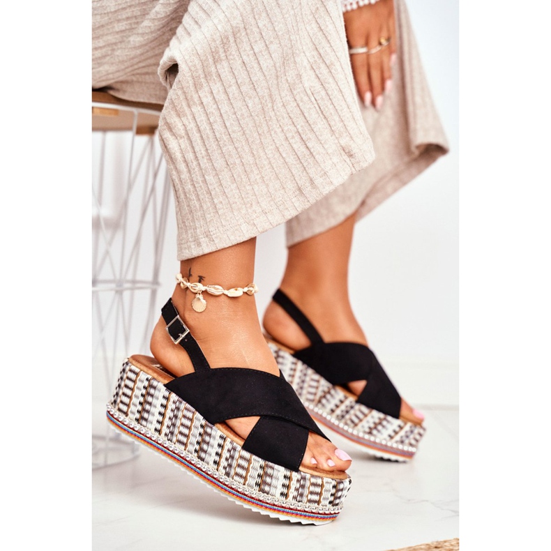ADY Sandales On the Wedge Espadrilles Femme Noir Sable 2