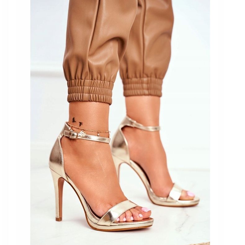 ADY Sandales pour femmes sur un talon haut Golden Frenzy doré 1