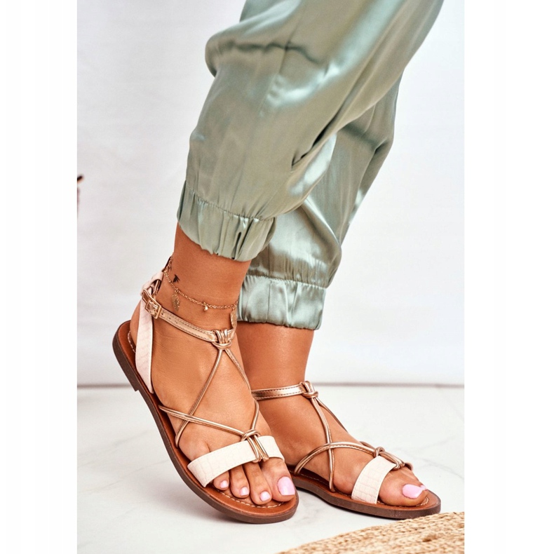 FW1 Sandales Femme Plat Rose Alison 2