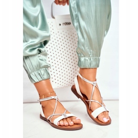 FW1 Sandales plates blanches pour femmes Alison 1 FW1 Sandales plates blanches pour femmes Alison 1