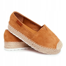 FB2 Espadrilles Pour Femmes Sur Le Camel Plate-Forme En Lin La Playa brun 6