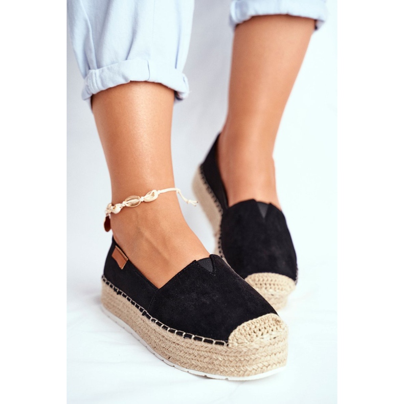 FRBS Espadrilles Pour Femmes Sur La Plateforme Noire La Playa 1