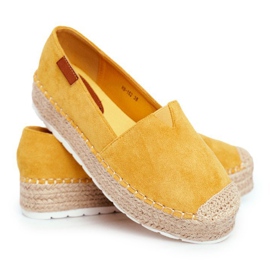 FRBS Espadrilles Femme Sur Plateforme Jaune La Playa En Lin 5