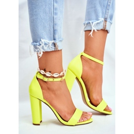 ADY Sandales à Talon Femme Jaune Néon Anastasie 2