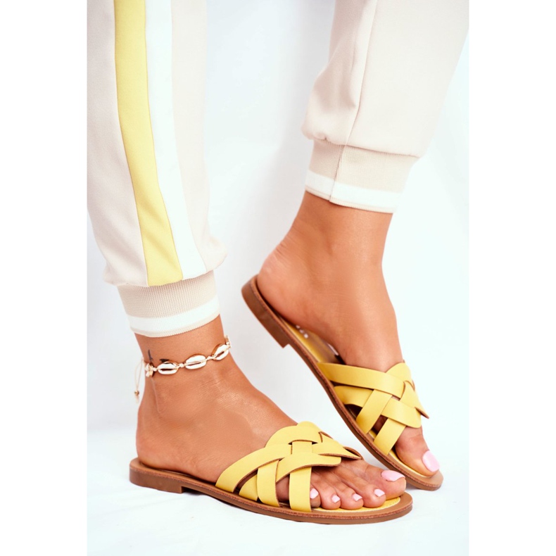 FRJ Pantoufles Élégantes Pour Femmes Jaunes Mariah 2