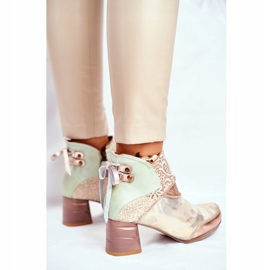 Bottines Femme Talon Haut Maciejka Beige 03410-04 brun vert 2