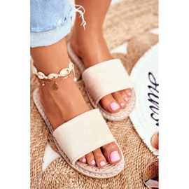 FRJ Chaussons Classiques Femme Daim Beige Look At Me 1