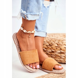 FJ1 Pantoufles Classiques En Daim Pour Femmes Camel Look At Me brun 2