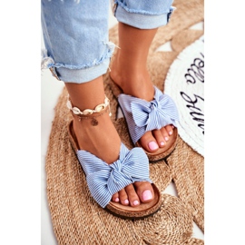 FRJ Chaussons Femme Nœuds Pin-up Bleu Magnolia 1