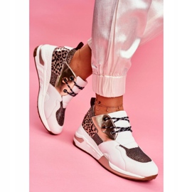 Moow Chaussures De Sport Femme Baskets Or Blanc Semper blanche multicolore jaune 3